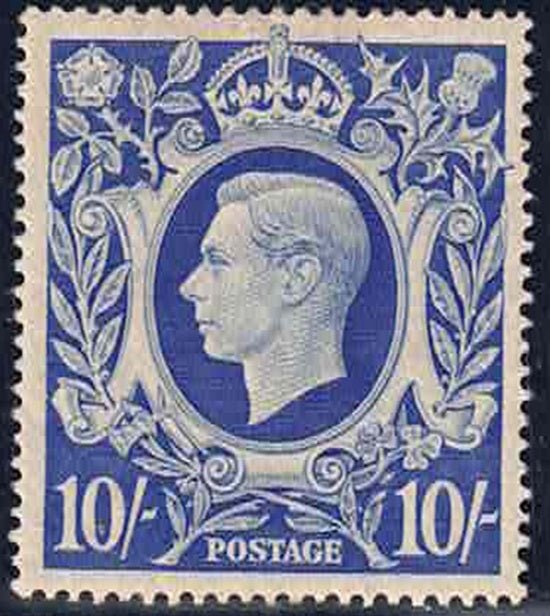 GVI 1939-48 10/- Ultramarine Lightly mounted mint