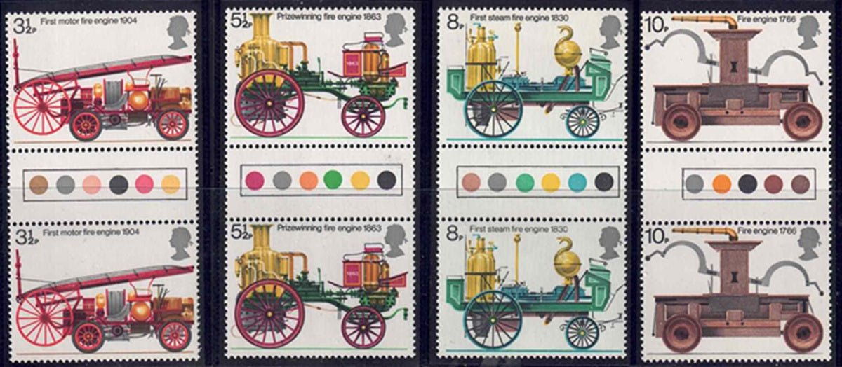 QEII 1974 Fire Prevention SG950/953 Traffic light Gutter Pairs U/M