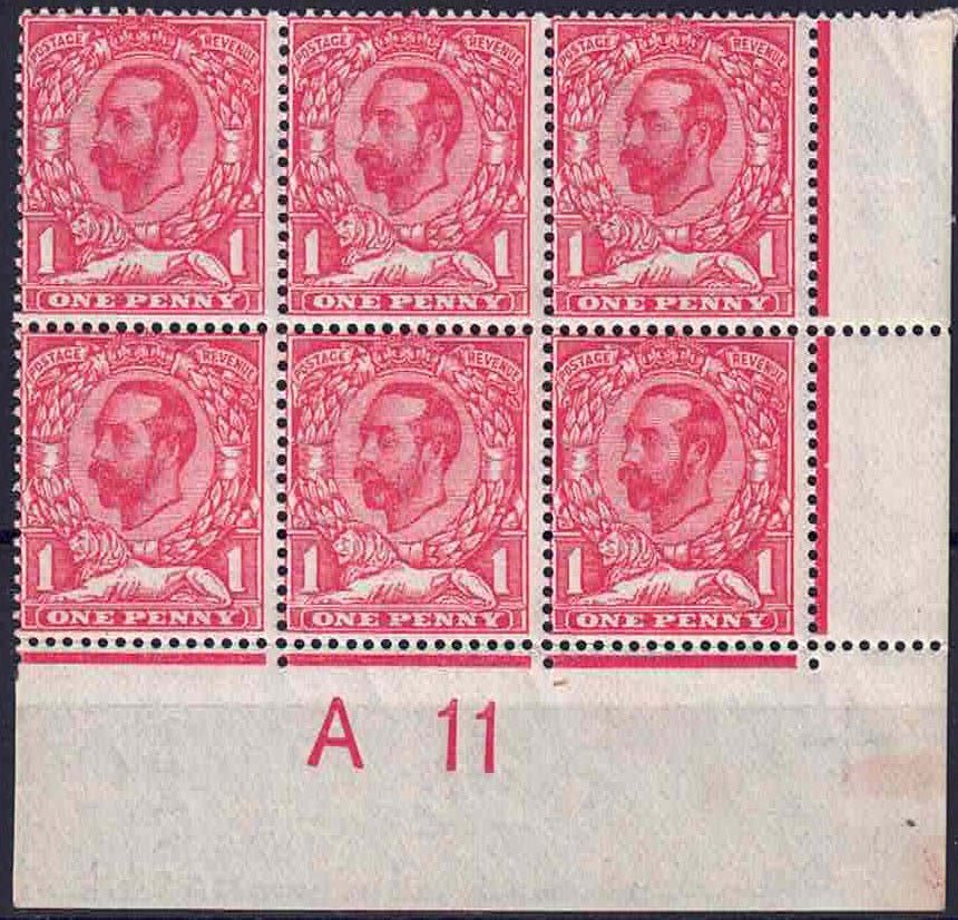 GV SG327/8 Spec N7k Carmine-red Die 1a Crown A11 (W) pale area beside lion's claw