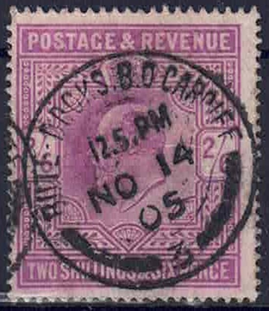 EDVII SG 261 2/-6d Chalky paper CDS Bute Docks Cardiff