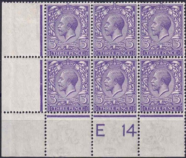 GV SG374 Reddish-Violet control E14 Block mounted mint