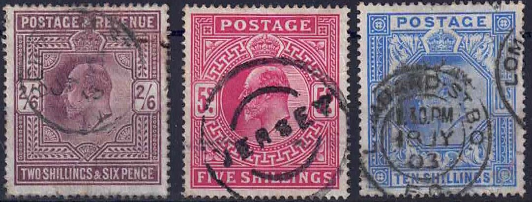 KEDVII SG317/263/265 set of high denominations used