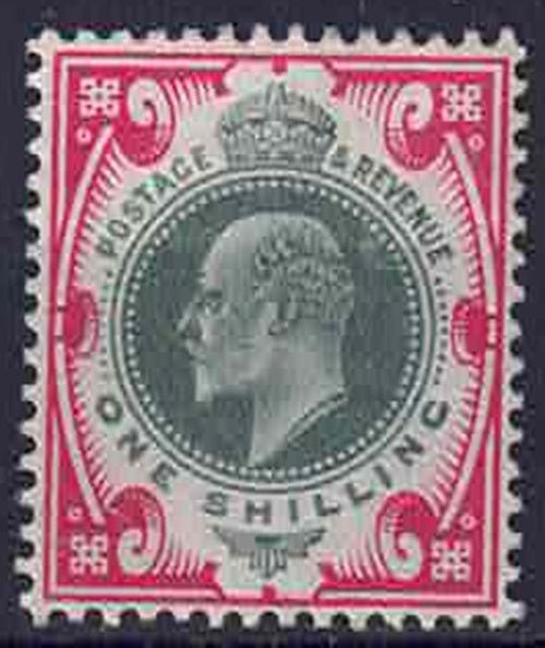EDVII SG257 Green and Carmine mounted Mint