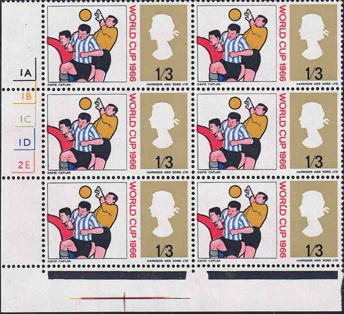 QEII SG395 1966 World cup Darned sock Var R 19/2 U/M