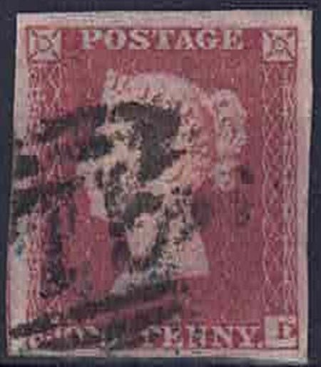 QV   1841 SG 8 thicker lavender paper alphabet 11 Ivory head used