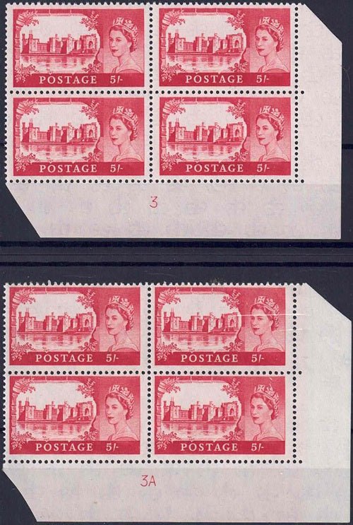 QEII SG596a Red control 3 and 3A unmounted mint