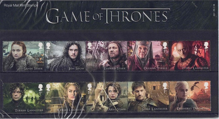 GB 2018 - Game of Thrones Presentation Pack, No 551 + MINIATURE SHEET