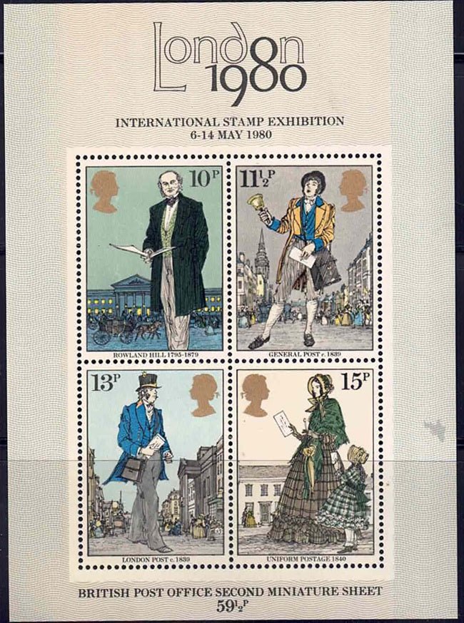 1979 QEII Death of Sir Rowland Hill Mini Sheet with Rosine omitted SG MS1099h only 12 recorded U/M