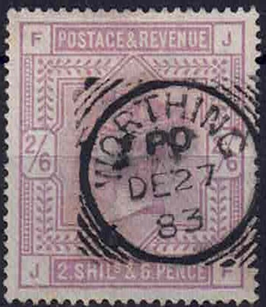 QV SG175 Blued paper upright Worthing CDS Dec 27 1883