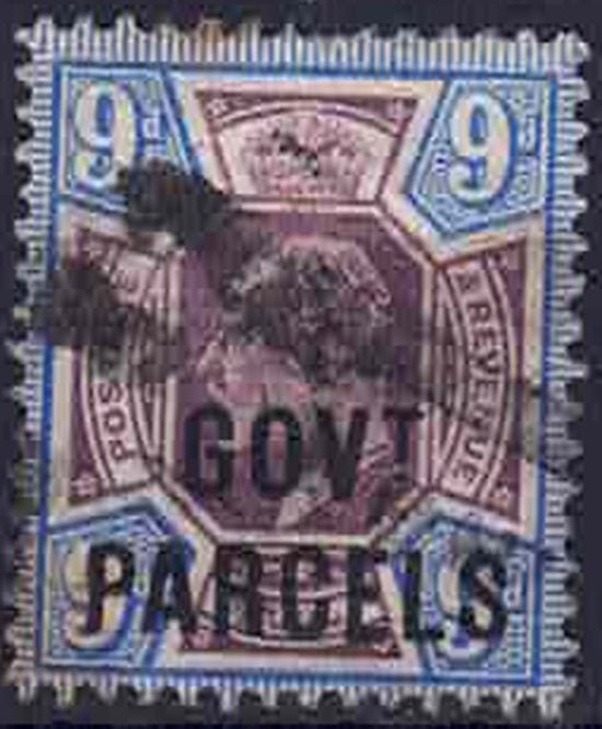 EDVII SG077 Gov Parcel Overprint Dull purple & Ultramarine Used