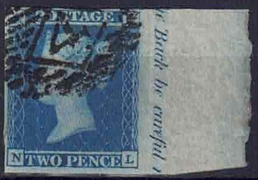 QV SG13 PLATE 3 NL: A marginal used example with "Back be careful" part inscription. Fine.