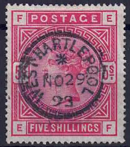 QV 1883-84 SG180 Rose Upright CDS Hartlepool NO29 1893 superb colour