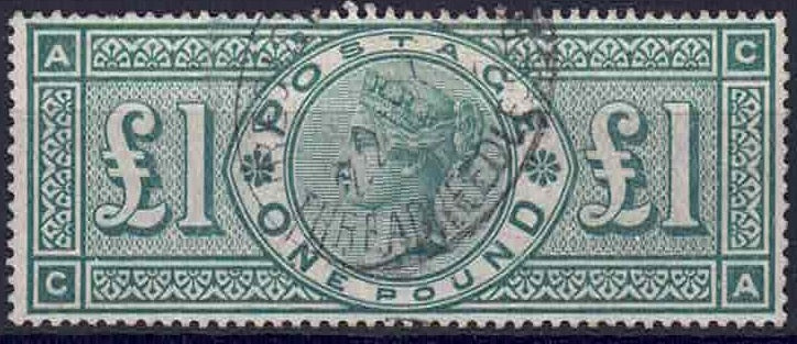QV SG212 £1 Green fine used Letters CA Threadneedle Street CDS clean back