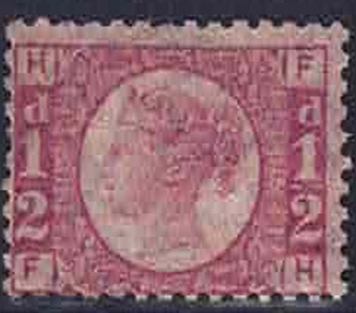 QV 1870 1/2d Rose-Red SG48 Plate 19 U/M