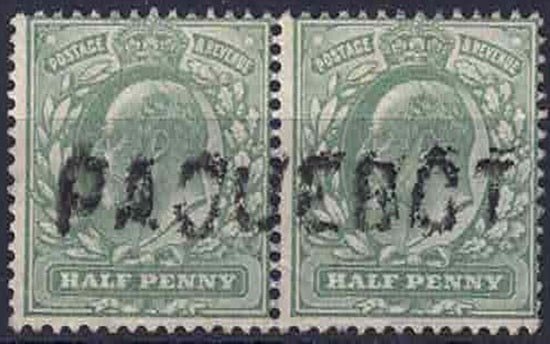 EDVII 1902 SG217 pair with PAQUEBOT cds