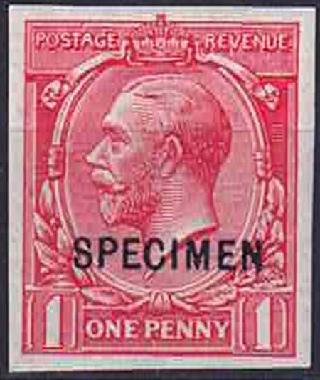 GV Royal Cypher SG 357 1d Scarlet Imperf (Specimen) Lightly mounted