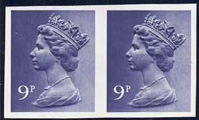 QEII X883a 9d deep-Violet 1976 Imperf Pair U/M Cat £180