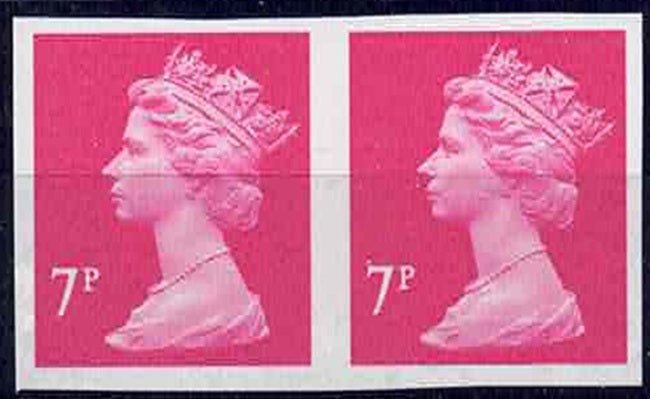 QEII 2004 7p Bright Magenta SG Y1673a Imperf pair U/M