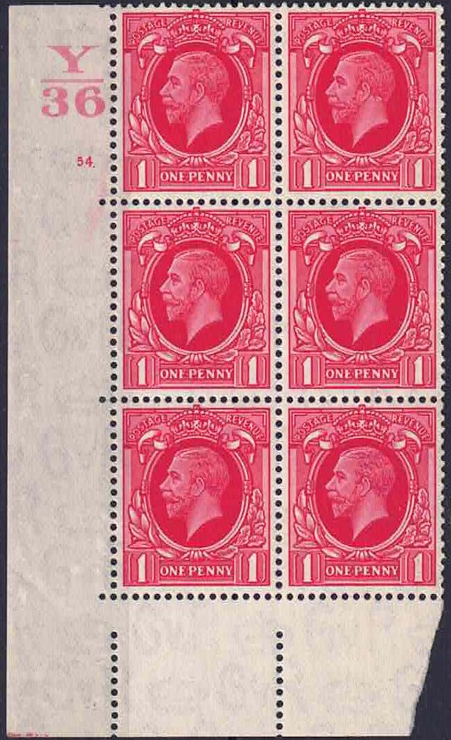 GV SG440 Spec 50 Control Y36 54 no dot Perf type 5 unmounted mint (crease on stamp18-2 not visual from front)