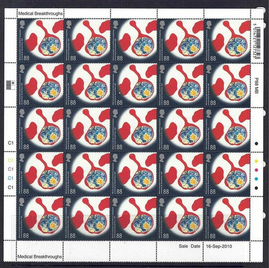 QE11 SG3119 Medical Breakthroughs 2010 Half sheet U/M