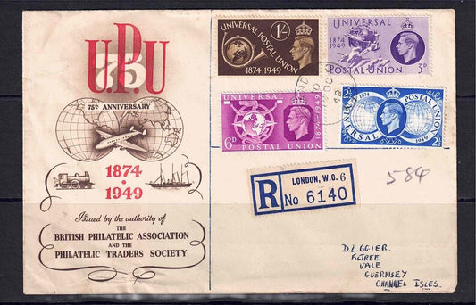 GV1 10th October 1949 Universal postal union 75th anniversary cover