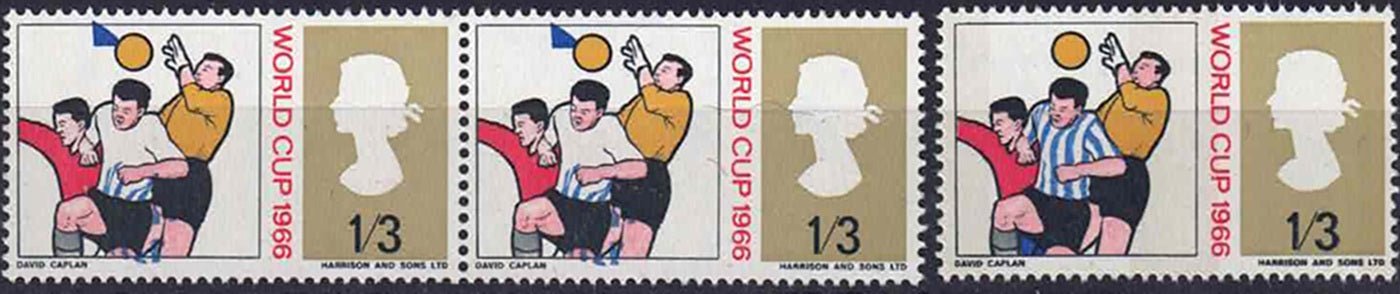 QEII 1966 SG695a Missing blue pair Unmounted mint with normal