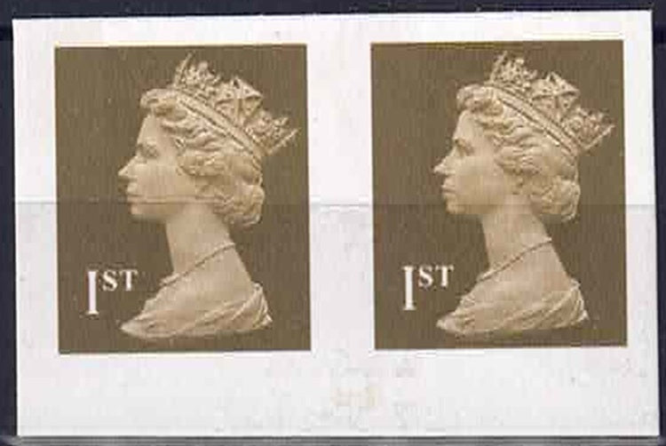 QEII 2003 1st gold self adhesive imperf plate proof (no gum) u/m