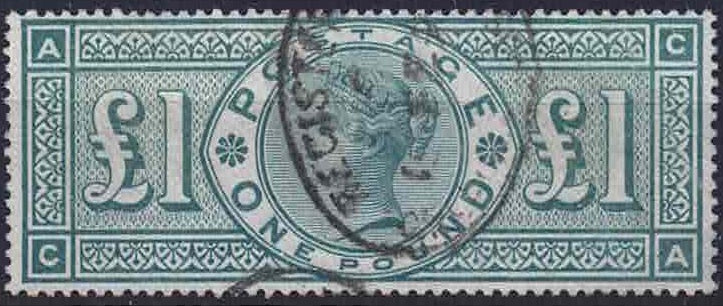 QV SG212 £1 Green fine used Letters CA Registered CDS clean back