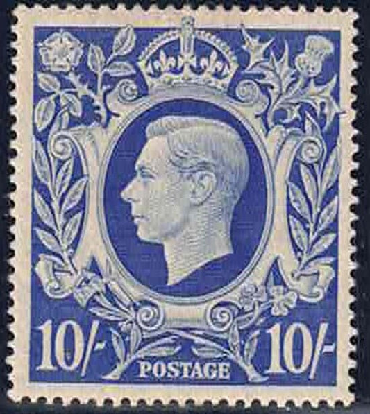 GVI  1939-48 10/- Ultramarine Lightly mounted mint