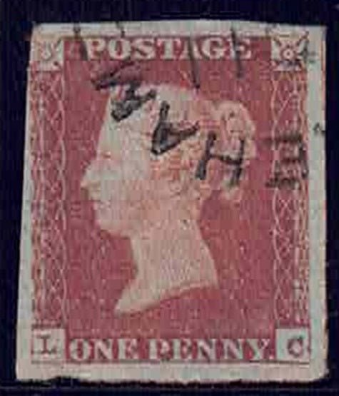QV SG8o Town post mark 1841 1d Brown-red CDS Fareham