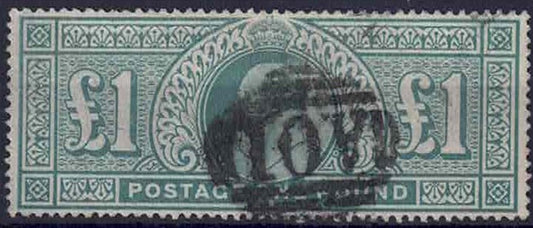 KEDVII SG266 £1 Dull-Blue Green With A01 CDS (Jamaica) Hard to find item
