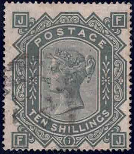 QV SG128 10s Greenish grey Plate 1  Watermark MX VFU