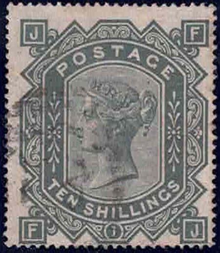 QV SG128 10s Greenish grey Plate 1  Watermark MX VFU