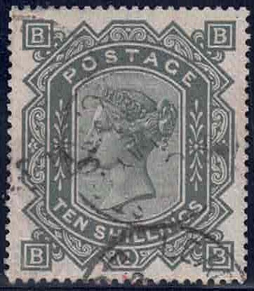 QV 1883 SG135 Greenish-Grey Plate 1, Anchor watermark with light CDS