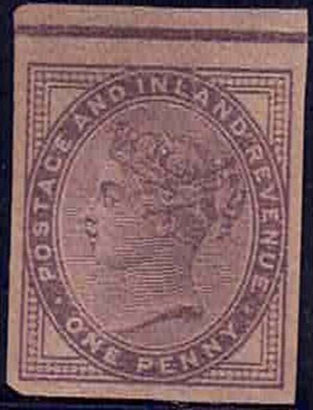 SG172 var 1881 1d Lilac Imper Die 2 Plate Proof on buff Paper