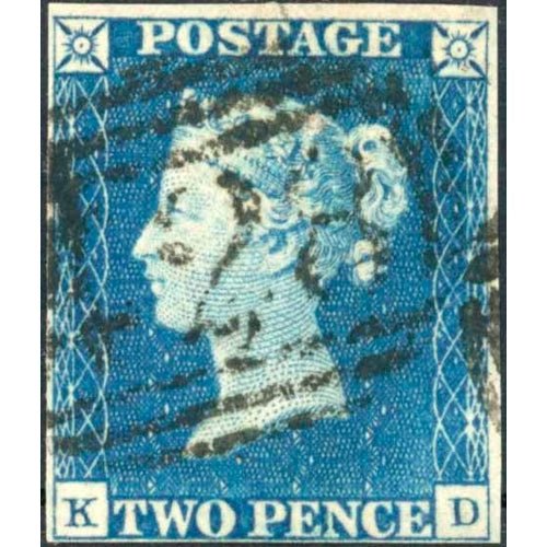 SG 5 LATE USAGE PLATE 1 KD: Fine used with "428" numeral cancel of Hurst Green. 4 neat margins. Scarce usage.
