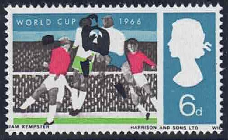 QEII 1966 SG694 striking print error of Black showing 5 players Unmounted Mint