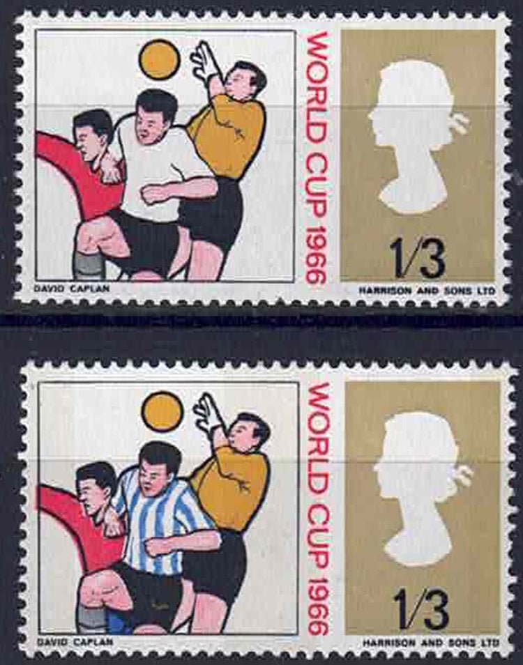QEII 1966 World Cup SG 695a Missing Blue Unmounted Mint
