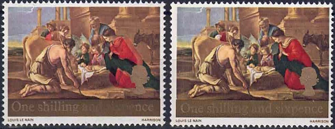 QEII 1967 SG758 shift if Red affecting woman's cloak and women in fore ground Unmounted mint