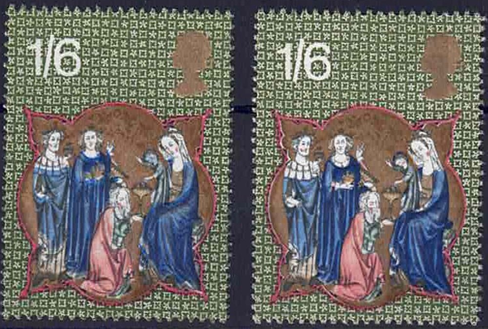 QEII SG 840 shift of Blue upwards Unmounted mint