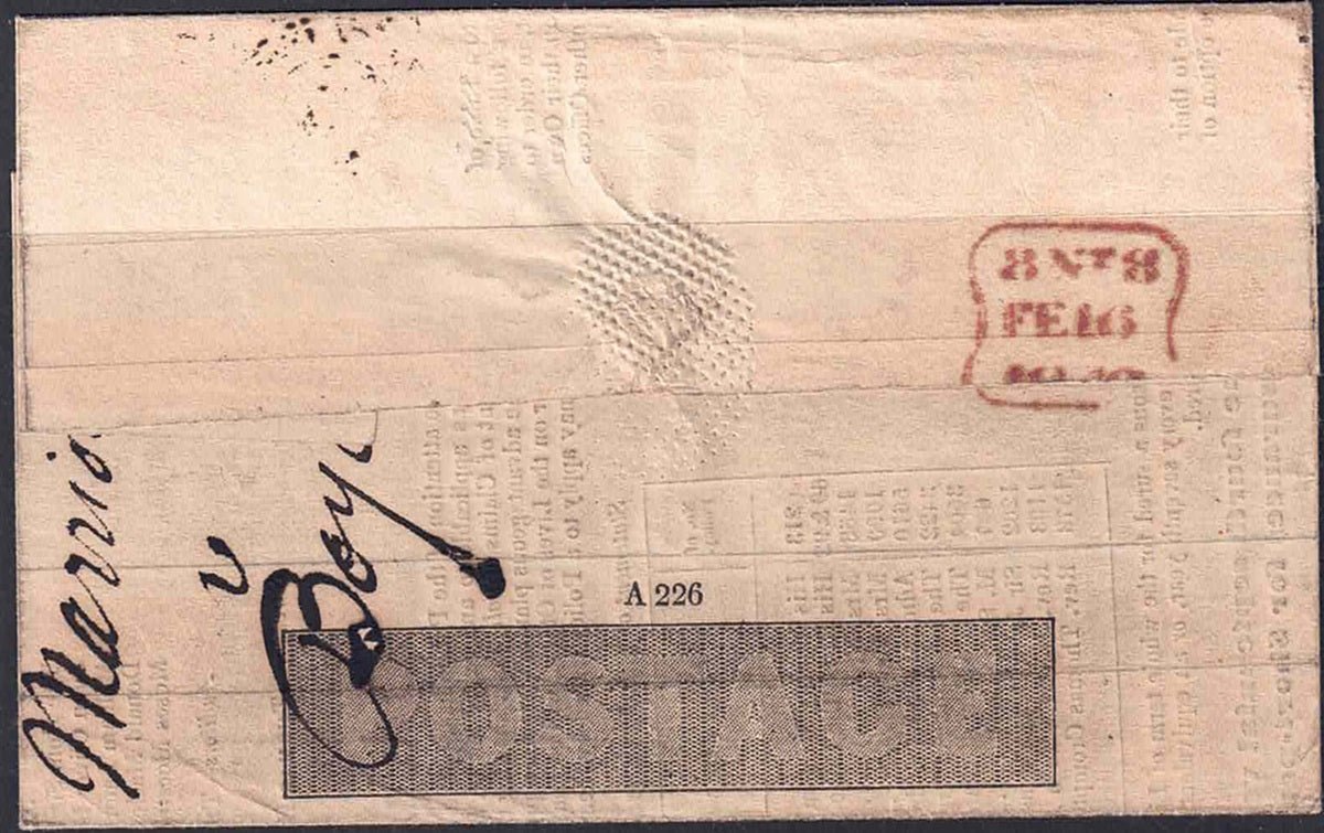 1840 QV SG ME1 A266 Mulready with Advertisement (Atlas Assurance Co)