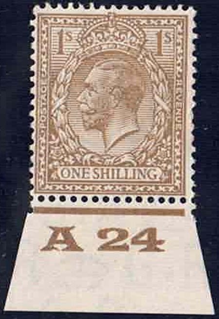 GV Block Cypher SG429 1s Bistre-Brown Control A24 Mounted mint