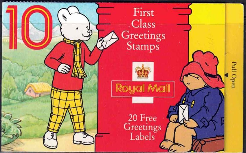 QEII 1993 Greetings Children's Characters Design Barcode Booklet  KX5- complete Cylinder B1A-B1F