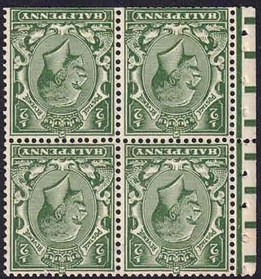 GV Block Cypher Booklet Pane inverted Watermark Unmounted mint