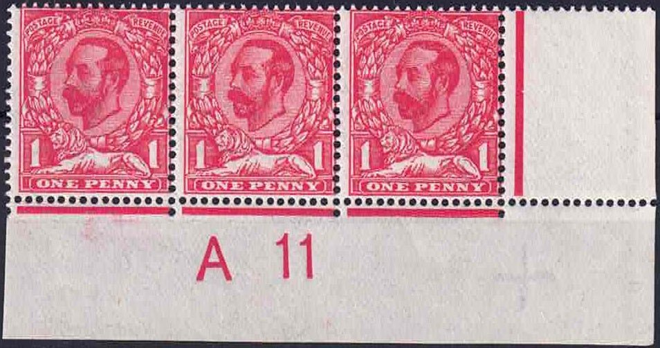 GV SG327/28 N7k Deep Carmine-Red Control A11 (w) Var Pale area beside lions Claw U/M