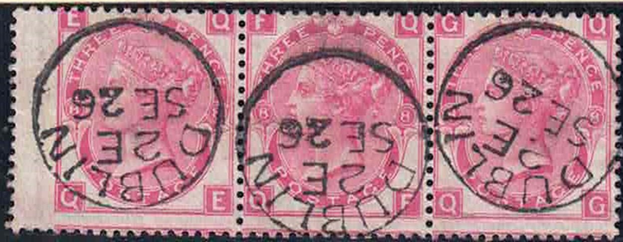 SG103 QV 3d plate 8 strip of 3 used with Dublin CDS