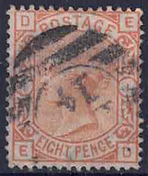 QV SG 156 8d Orange Garter Watermark Letters E-D Fine Used