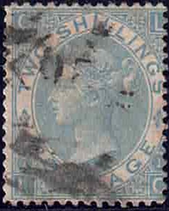 QV 1867 SG120b 2/- Milky Blue used