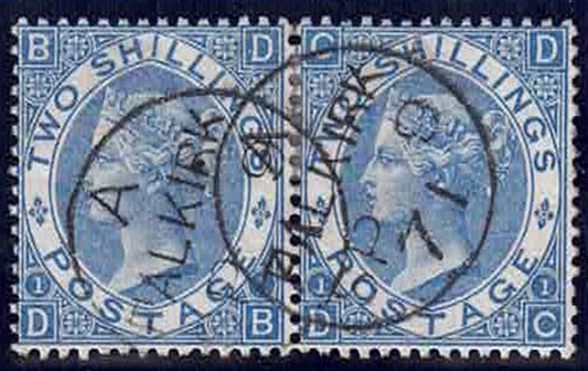 QV SG120 2/- Pale blue Pair superb colour crisp Falkirk CDCs