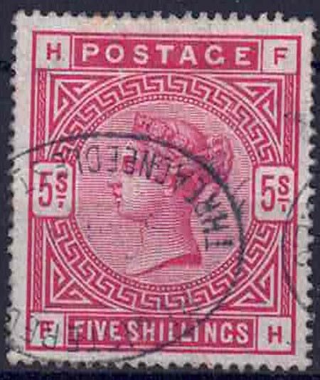 QV 1883-84 SG 181 Rose Letters F-H Fine used (Threadneedle St CDS)